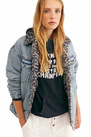 Free People Wild Ones Sherpa Trucker Jacket